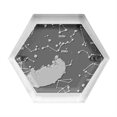 Realistic-night-sky-poster-with-constellations Hexagon Wood Jewelry Box by Simbadda