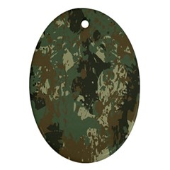 Camouflage-splatters-background Oval Ornament (two Sides) by Simbadda