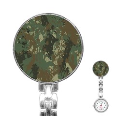 Camouflage-splatters-background Stainless Steel Nurses Watch by Simbadda