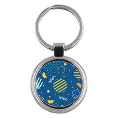 Flat-design-geometric-shapes-background Key Chain (round) by Simbadda