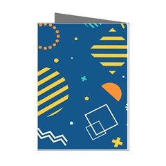 Flat-design-geometric-shapes-background Mini Greeting Cards (pkg Of 8) by Simbadda