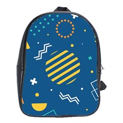 Flat-design-geometric-shapes-background School Bag (xl) by Simbadda