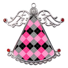 Seamless-argyle-pattern Metal Angel With Crystal Ornament