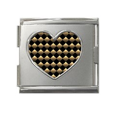 Golden-chess-board-background Mega Link Heart Italian Charm (18mm)