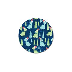 Cute-dinosaurs-animal-seamless-pattern-doodle-dino-winter-theme Golf Ball Marker (4 Pack) by Simbadda