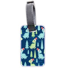 Cute-dinosaurs-animal-seamless-pattern-doodle-dino-winter-theme Luggage Tag (two Sides) by Simbadda