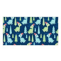 Cute-dinosaurs-animal-seamless-pattern-doodle-dino-winter-theme Satin Shawl 45  X 80  by Simbadda