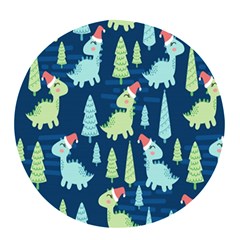 Cute-dinosaurs-animal-seamless-pattern-doodle-dino-winter-theme Pop Socket (white) by Simbadda