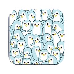 Penguins-pattern Square Metal Box (black)