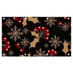 Christmas-pattern-with-snowflakes-berries Banner And Sign 7  X 4  by Simbadda