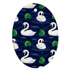 Swan-pattern-elegant-design Ornament (Oval)