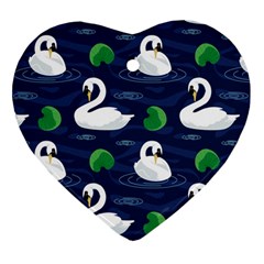 Swan-pattern-elegant-design Heart Ornament (Two Sides)