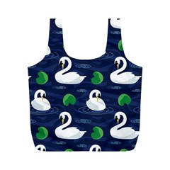 Swan-pattern-elegant-design Full Print Recycle Bag (M)