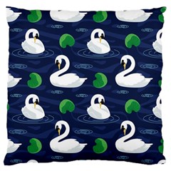 Swan-pattern-elegant-design Standard Premium Plush Fleece Cushion Case (One Side)