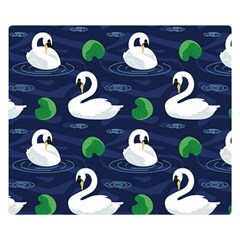 Swan-pattern-elegant-design Two Sides Premium Plush Fleece Blanket (Small)