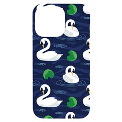 Swan-pattern-elegant-design iPhone 14 Pro Max Black UV Print Case