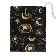 Asian Seamless Pattern With Clouds Moon Sun Stars Vector Collection Oriental Chinese Japanese Korean Drawstring Pouch (5xl) by Grandong
