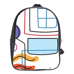 Sketch Line Art Doodles Design School Bag (xl) by Grandong