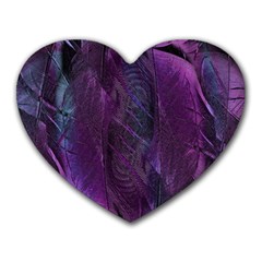 Feather Pattern Texture Form Heart Mousepad by Grandong