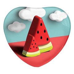 Strawberries Fruit Heart Glass Fridge Magnet (4 Pack) by Grandong