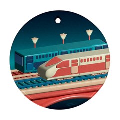 Bridge Transportation Train Toys Ornament (Round)