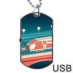 Bridge Transportation Train Toys Dog Tag Usb Flash (two Sides) by Grandong