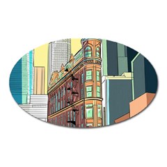 Building Urban Architecture Tower Oval Magnet by Grandong