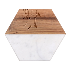 Shiva Marble Wood Coaster (hexagon) 