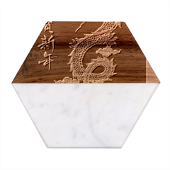 2 Untitled Design Marble Wood Coaster (Hexagon) 