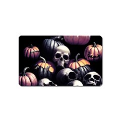 Halloween Party Skulls, Demonic Pumpkins Pattern Magnet (name Card) by Casemiro