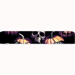 Halloween Party Skulls, Demonic Pumpkins Pattern Small Bar Mat by Casemiro