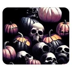 Halloween Party Skulls, Demonic Pumpkins Pattern Premium Plush Fleece Blanket (small) by Casemiro