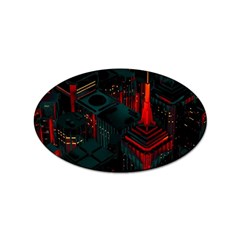 A Dark City Vector Sticker Oval (10 Pack) by Proyonanggan