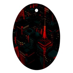 A Dark City Vector Oval Ornament (two Sides) by Proyonanggan