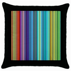 Color Stripes Throw Pillow Case (black) by Proyonanggan