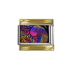 3d Fractal Mandelbulb Gold Trim Italian Charm (9mm) by Proyonanggan