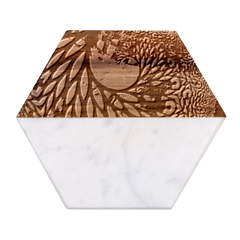 3d Fractal Mandelbulb Marble Wood Coaster (hexagon) 