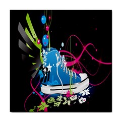 Sneakers Shoes Patterns Bright Tile Coaster