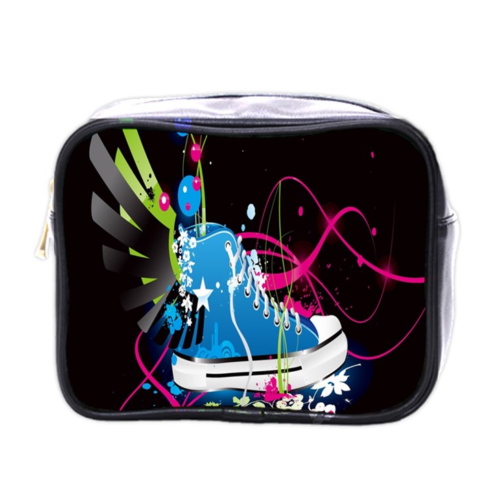 Sneakers Shoes Patterns Bright Mini Toiletries Bag (One Side)