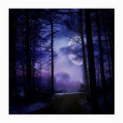 Moonlit A Forest At Night With A Full Moon Medium Glasses Cloth by Proyonanggan