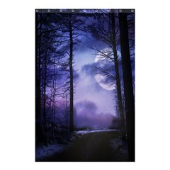 Moonlit A Forest At Night With A Full Moon Shower Curtain 48  X 72  (small)  by Proyonanggan