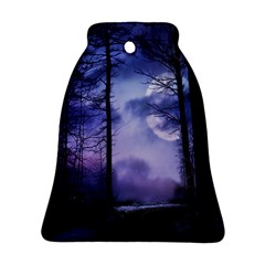 Moonlit A Forest At Night With A Full Moon Ornament (bell) by Proyonanggan