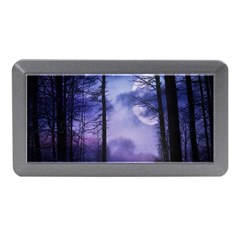 Moonlit A Forest At Night With A Full Moon Memory Card Reader (mini) by Proyonanggan