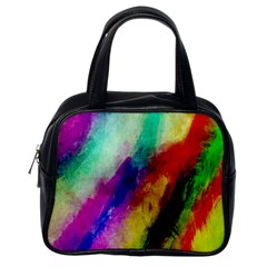 Colorful Abstract Paint Splats Background Classic Handbag (one Side) by Proyonanggan