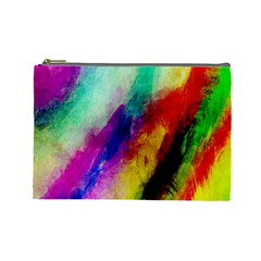 Colorful Abstract Paint Splats Background Cosmetic Bag (large) by Proyonanggan