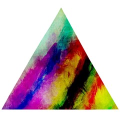 Colorful Abstract Paint Splats Background Wooden Puzzle Triangle by Proyonanggan