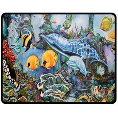 Colorful Aquatic Life Wall Mural Fleece Blanket (medium) by Proyonanggan
