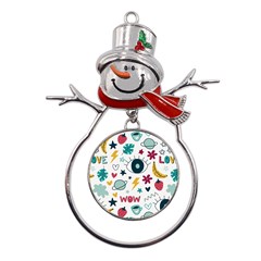 Love Pattern Metal Snowman Ornament by Proyonanggan