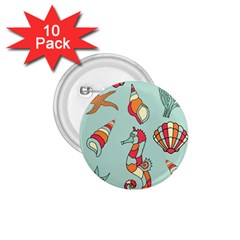 Seahorse Seashell Starfish Shell 1 75  Buttons (10 Pack) by Proyonanggan