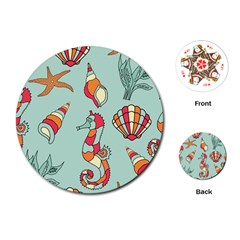 Seahorse Seashell Starfish Shell Playing Cards Single Design (round) by Proyonanggan